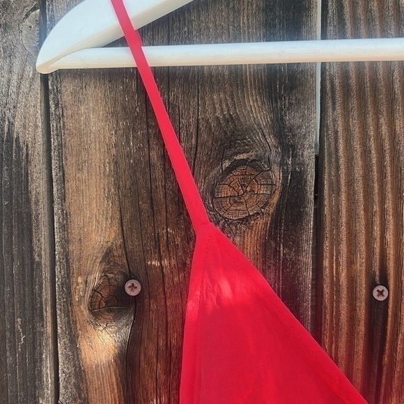 🆕ZARA RUCHED FLOWY DRESS STRAWBERRY size S Slip dress - Picture 5 of 7